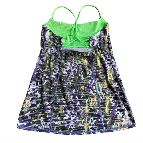 Lululemon Dancing Warrior TankFloral Sport White Multi / Pistachio size 10 - Picture 8 of 10
